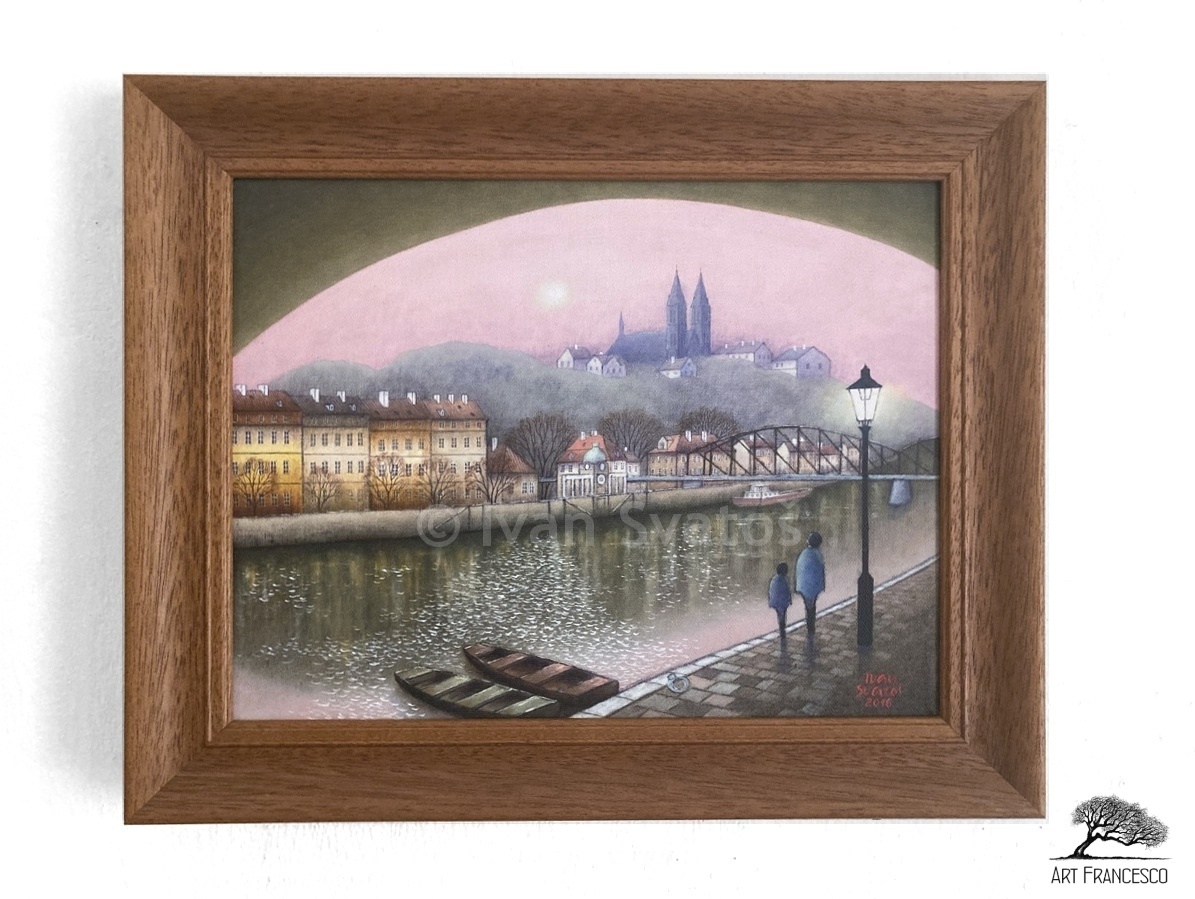 Vltava pod Vyšehradem - reprodukce na plátně